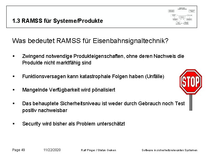 1. 3 RAMSS für Systeme/Produkte Was bedeutet RAMSS für Eisenbahnsignaltechnik? § Zwingend notwendige Produkteigenschaften, 1. 3 RAMSS für Systeme/Produkte Was bedeutet RAMSS für Eisenbahnsignaltechnik? § Zwingend notwendige Produkteigenschaften,