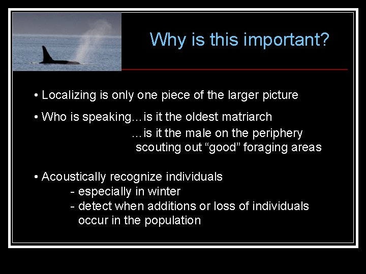 Why is this important? • Localizing is only one piece of the larger picture Why is this important? • Localizing is only one piece of the larger picture