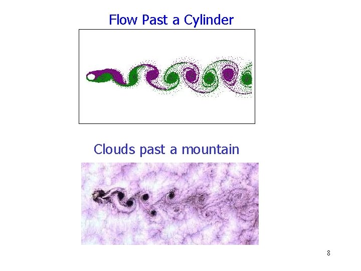 Flow Past a Cylinder Clouds past a mountain 8 Flow Past a Cylinder Clouds past a mountain 8