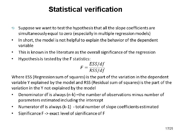 Statistical verification 17/25 