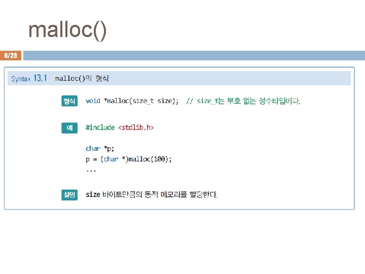 malloc() 8/23 