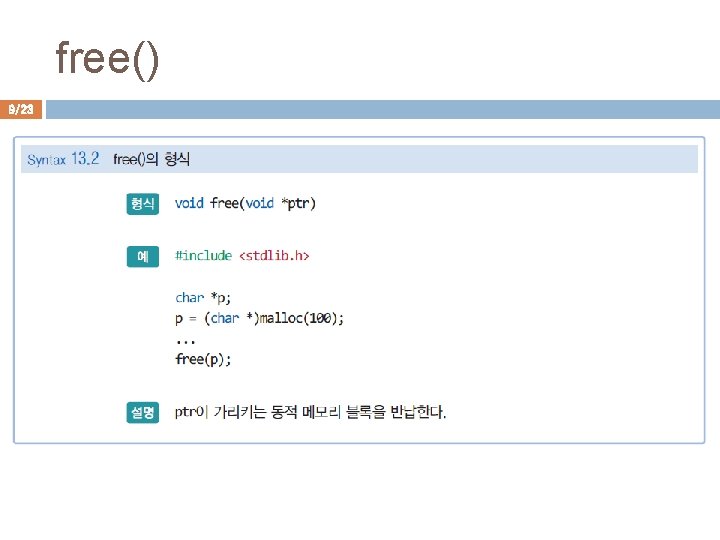 free() 9/23 