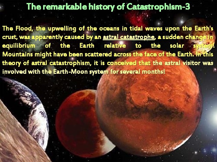 The remarkable history of Catastrophism-3 The Flood, the upwelling of the oceans in tidal