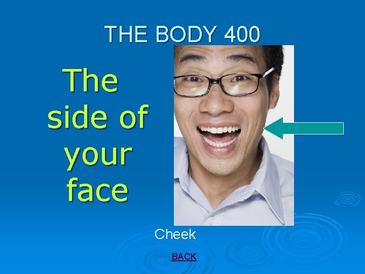 THE BODY 400 The side of your face Cheek BACK 