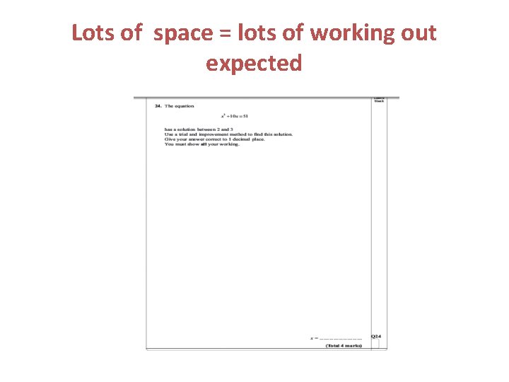 Lots of space = lots of working out expected 