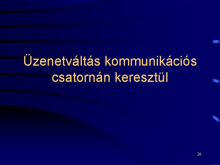 Üzenetváltás kommunikációs csatornán keresztül 26 