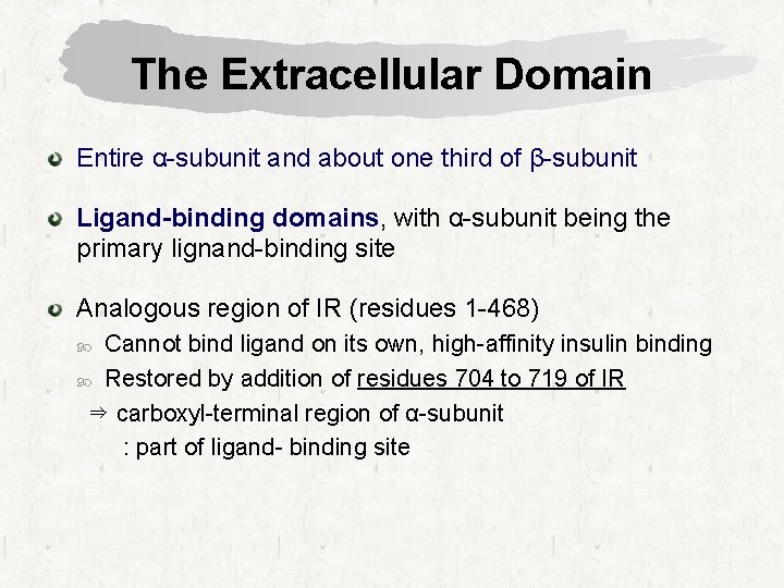 The Extracellular Domain Entire α-subunit and about one third of β-subunit Ligand-binding domains, with