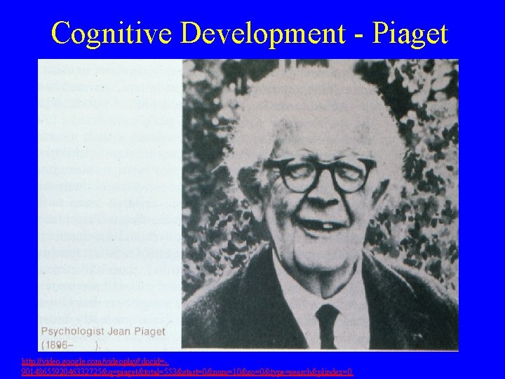 Cognitive Development - Piaget • Piaget http: //video. google. com/videoplay? docid=9014865592046332725&q=piaget&total=553&start=0&num=10&so=0&type=search&plindex=0 