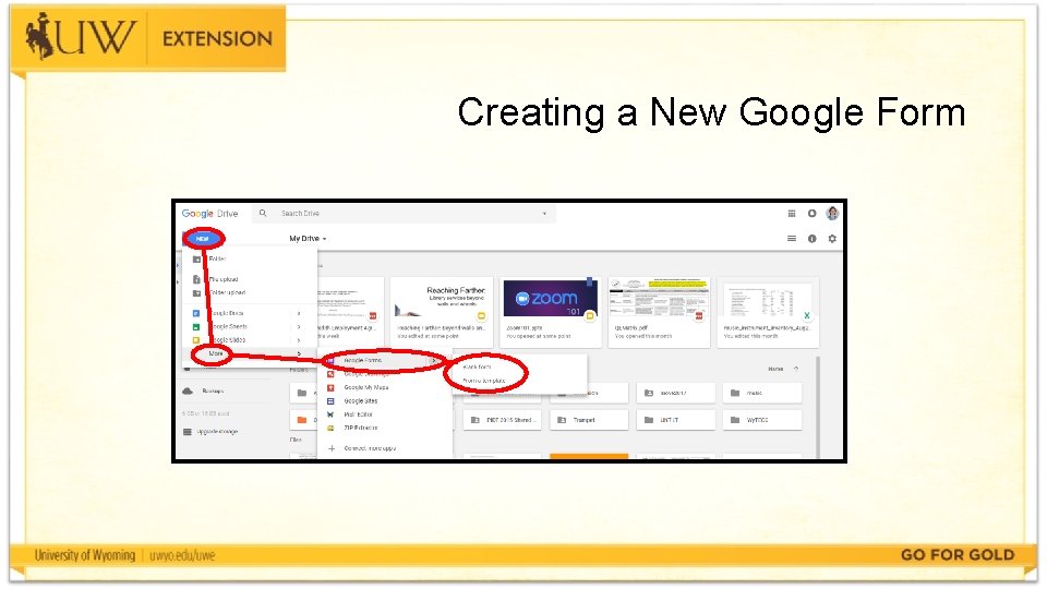 Creating a New Google Form 