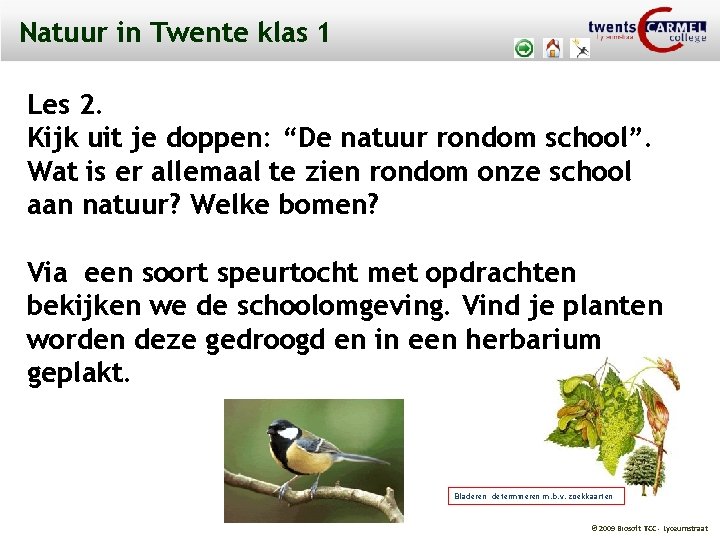 Natuur in Twente klas 1 Les 2. Kijk uit je doppen: “De natuur rondom