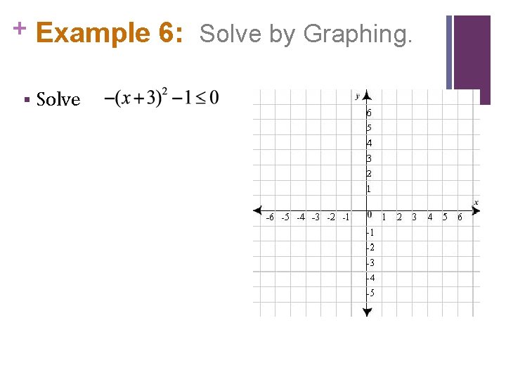 + Example 6: Solve by Graphing. § Solve 