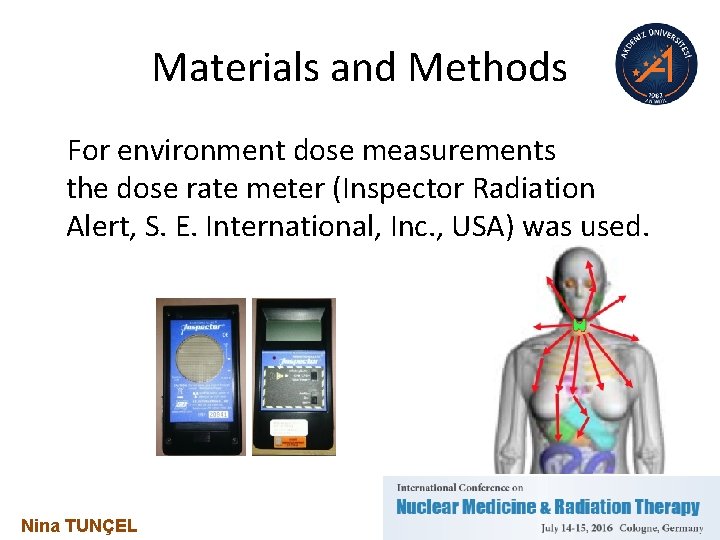 Materials and Methods For environment dose measurements the dose rate meter (Inspector Radiation Alert,
