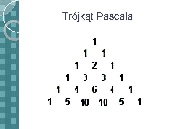 Trójkąt Pascala Trójkąt Pascala