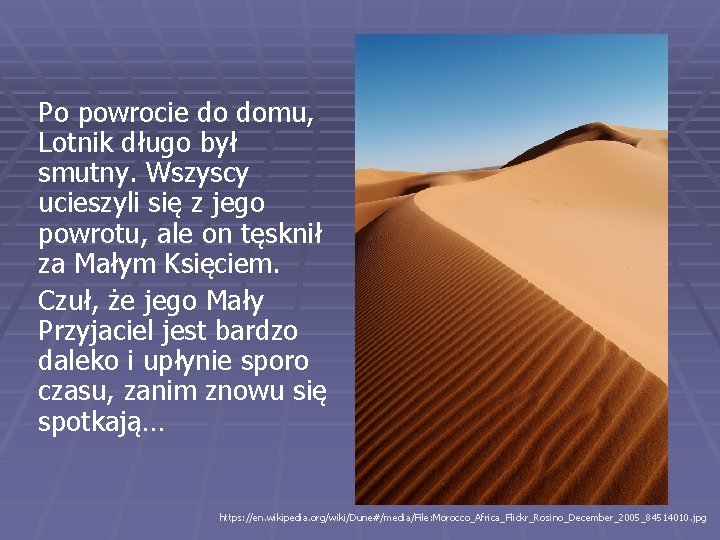 Po powrocie do domu, Lotnik długo był smutny. Wszyscy ucieszyli się z jego powrotu, Po powrocie do domu, Lotnik długo był smutny. Wszyscy ucieszyli się z jego powrotu,