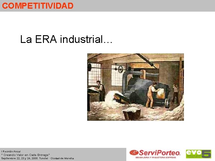 COMPETITIVIDAD La ERA industrial… I Reunión Anual “ Creando Valor en Cada Entrega” Septiembre