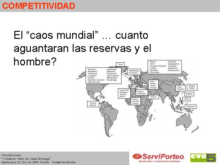 COMPETITIVIDAD El “caos mundial” … cuanto aguantaran las reservas y el hombre? I Reunión