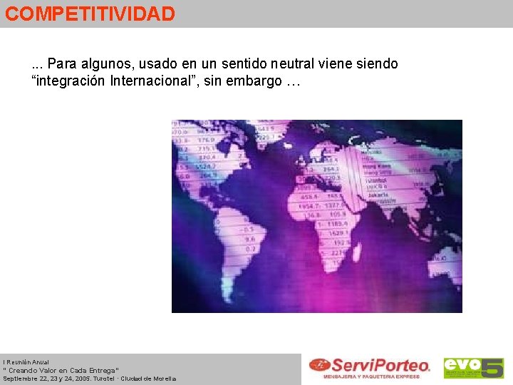 COMPETITIVIDAD. . . Para algunos, usado en un sentido neutral viene siendo “integración Internacional”,