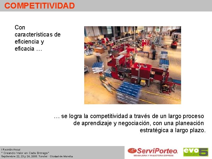 COMPETITIVIDAD Con características de eficiencia y eficacia … … se logra la competitividad a