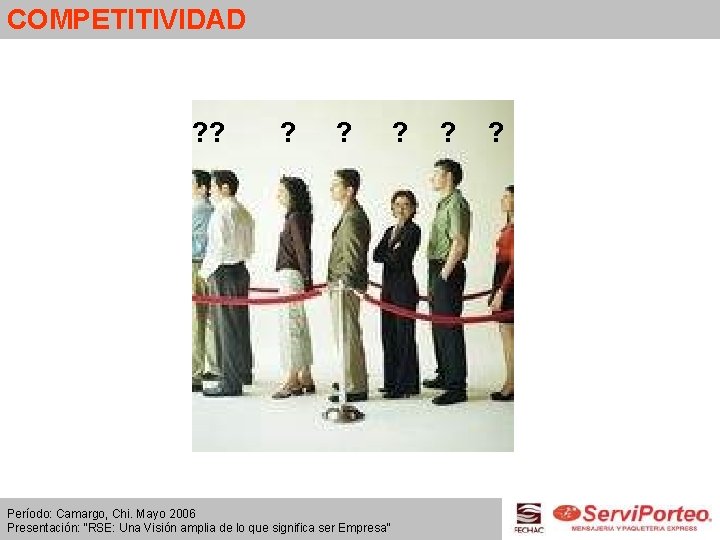 COMPETITIVIDAD ? ? ? ? Período: Camargo, Chi. Mayo 2006 Presentación: “RSE: Una Visión