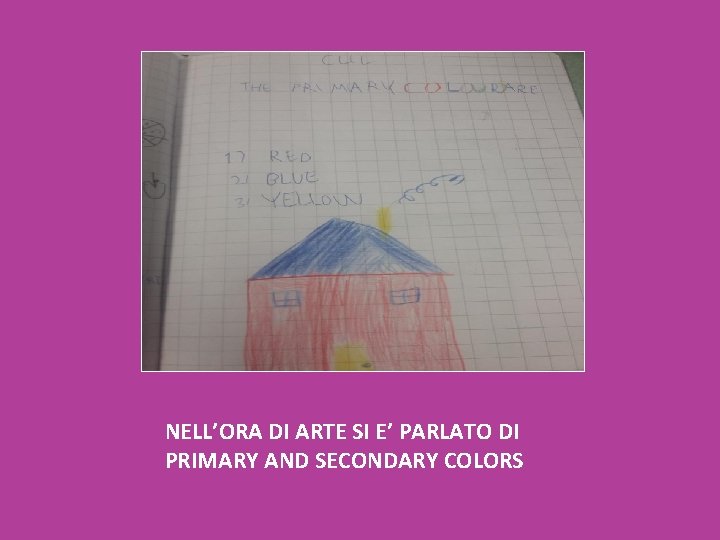 NELL’ORA DI ARTE SI E’ PARLATO DI PRIMARY AND SECONDARY COLORS 
