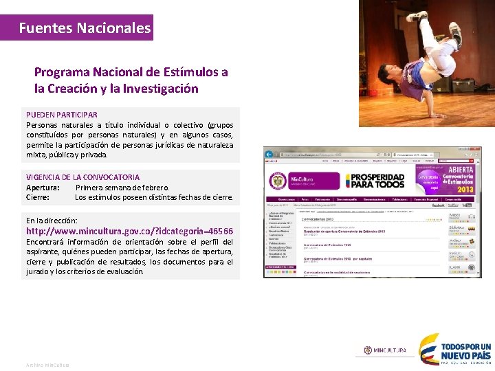 Fuentes Nacionales Programa Nacional de Estímulos a la Creación y la Investigación PUEDEN PARTICIPAR