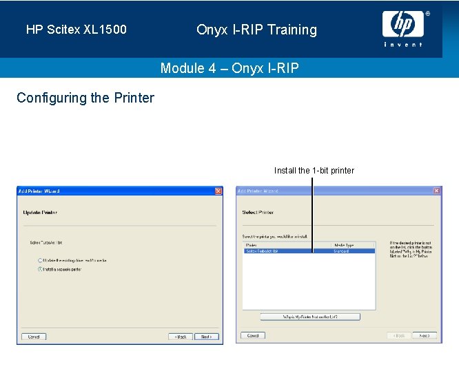 HP Scitex XL 1500 Onyx I-RIP Training Module 4 – Onyx I-RIP Configuring the