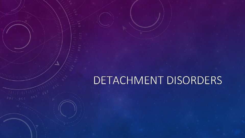 DETACHMENT DISORDERS 