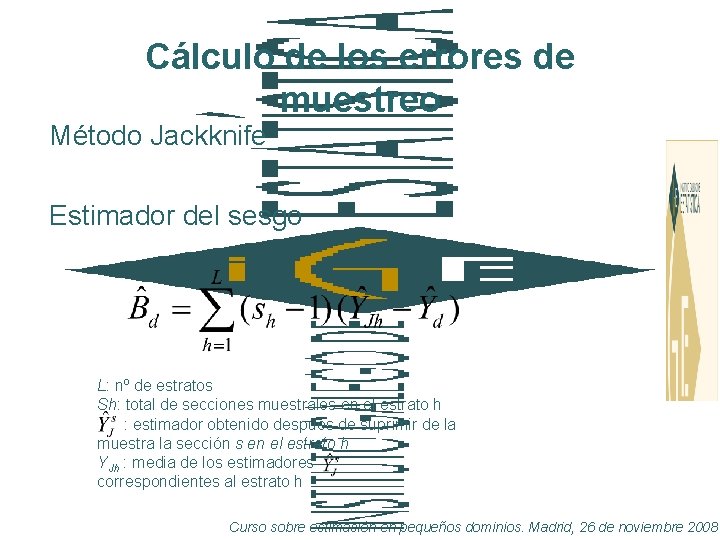 Cálculo de los errores de muestreo Método Jackknife Estimador del sesgo L: nº de