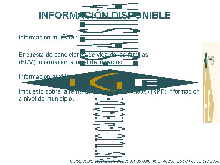 INFORMACIÓN DISPONIBLE Informacion muestral: Encuesta de condiciones de vida de las familias (ECV). Informacion