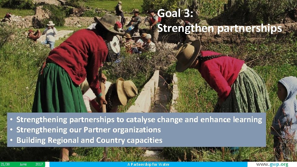 Goal 3: Strengthen partnerships • Strengthening partnerships to catalyse change and enhance learning •