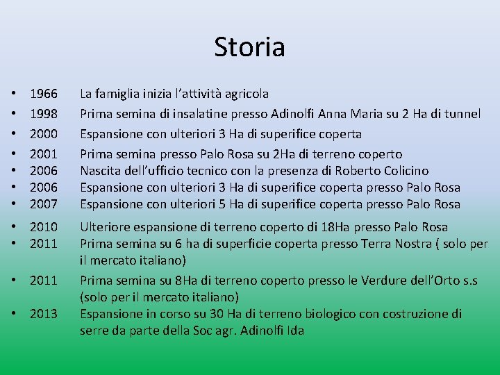 Storia • • 1966 1998 2000 2001 2006 2007 • 2010 • 2011 • Storia • • 1966 1998 2000 2001 2006 2007 • 2010 • 2011 •