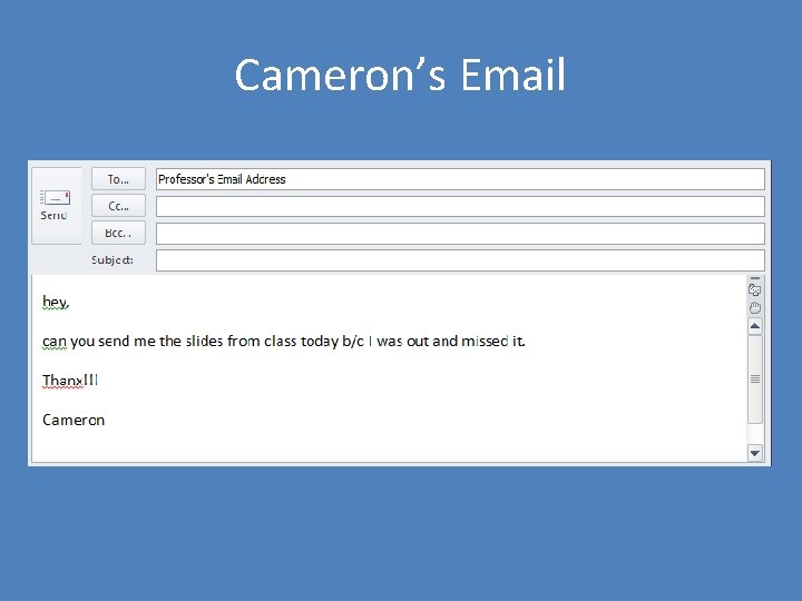 Cameron’s Email 