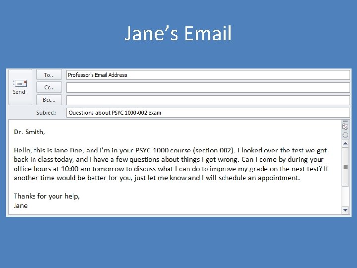 Jane’s Email 