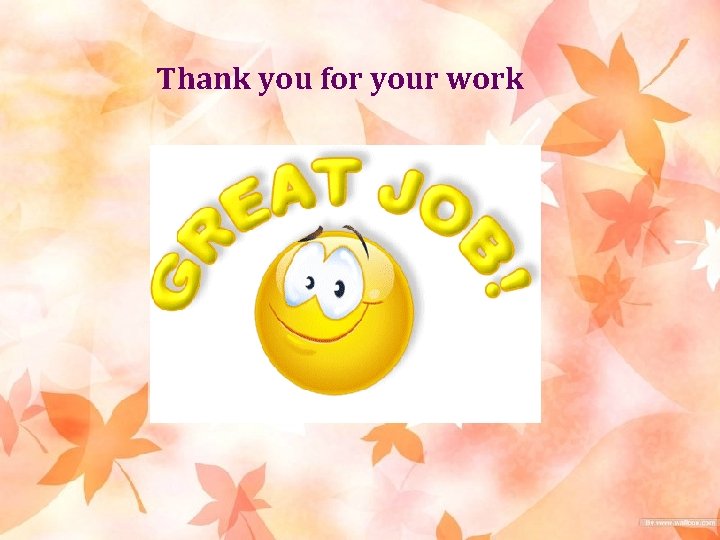 Thank you for your work 