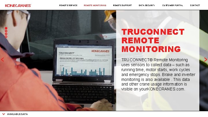 REMOTE SERVICE REMOTE MONITORING REMOTE SUPPORT DATA SECURITY CUSTOMER PORTAL CONTACT TRUCONNECT REMOTE MONITORING