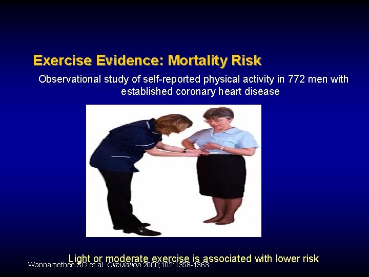 Exercise Evidence: Mortality Risk Observational study of self-reported physical activity in 772 men with