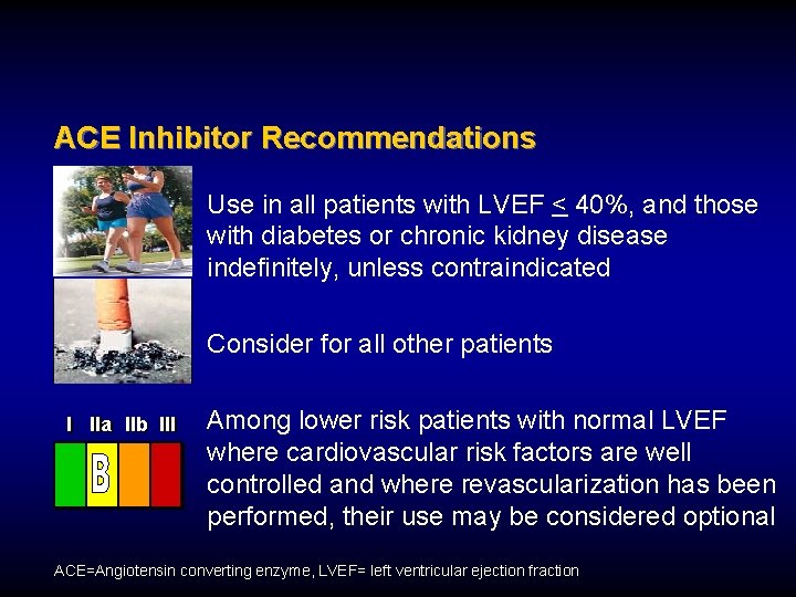 ACE Inhibitor Recommendations Use in all patients with LVEF < 40%, and those with