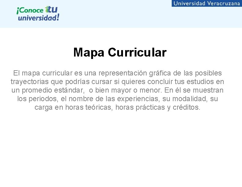 Mapa Curricular El mapa curricular es una representación gráfica de las posibles trayectorias que