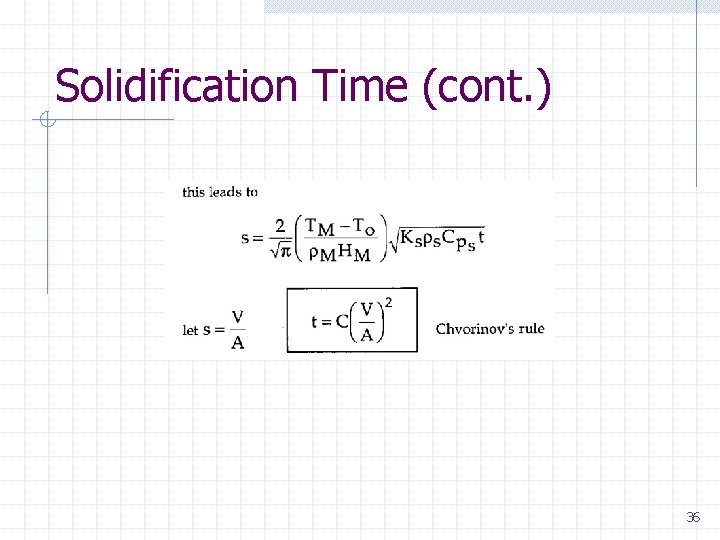 Solidification Time (cont. ) 36 