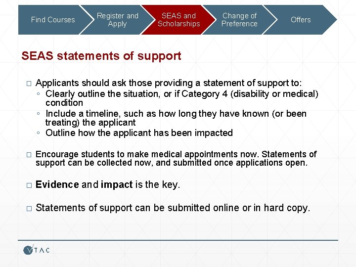 Find Courses Register and Apply SEAS and Scholarships Change of Preference Offers SEAS statements