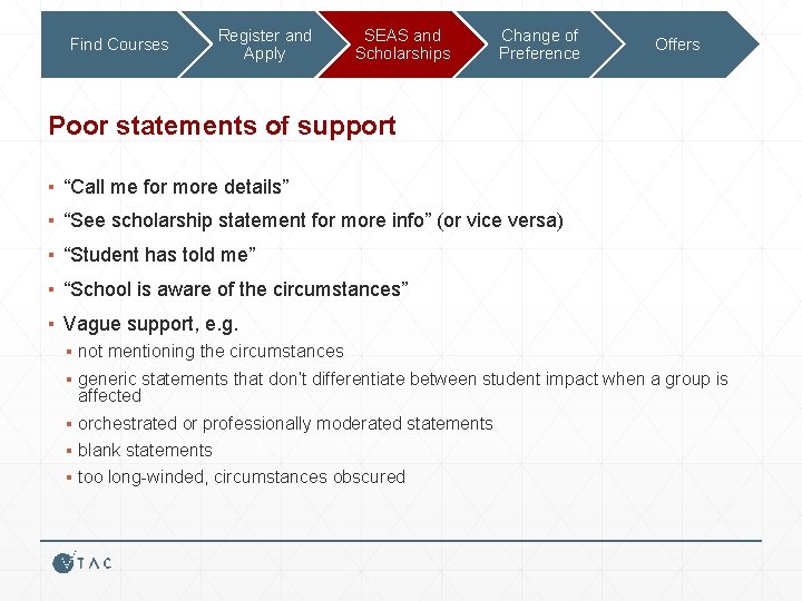 Find Courses Register and Apply SEAS and Scholarships Change of Preference Offers Poor statements