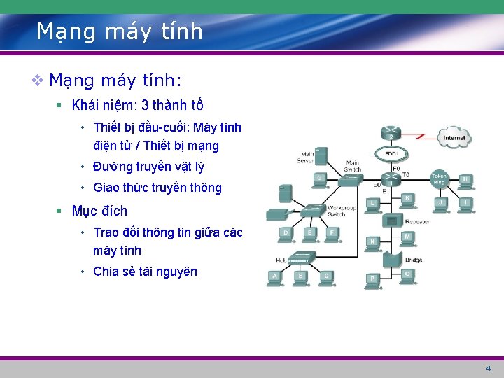 Mạng máy tính v Mạng máy tính: § Khái niệm: 3 thành tố •