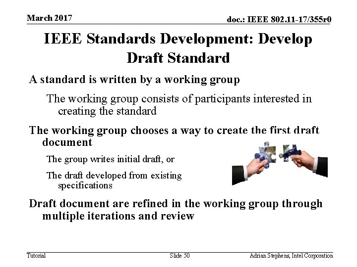 March 2017 doc. : IEEE 802. 11 -17/355 r 0 IEEE Standards Development: Develop