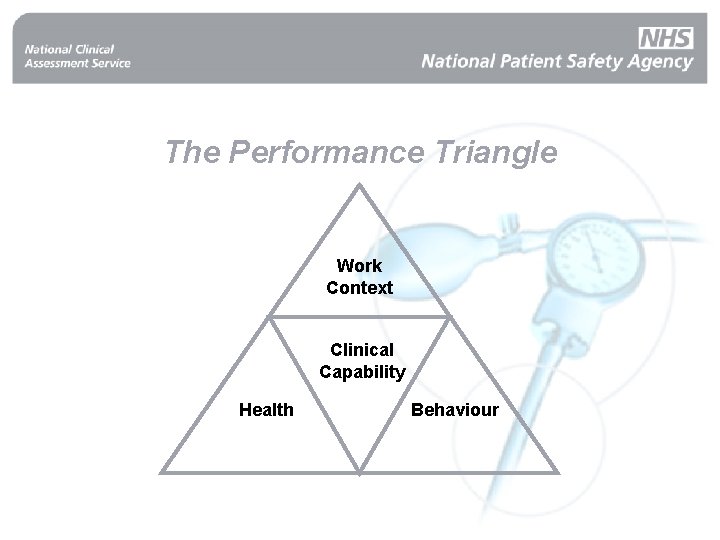 The Performance Triangle Work Context Clinical Capability Health Behaviour 