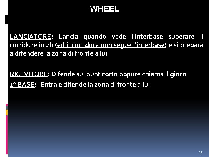 WHEEL LANCIATORE: Lancia quando vede l'interbase superare il corridore in 2 b (ed il
