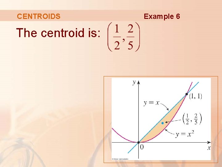 CENTROIDS The centroid is: Example 6 