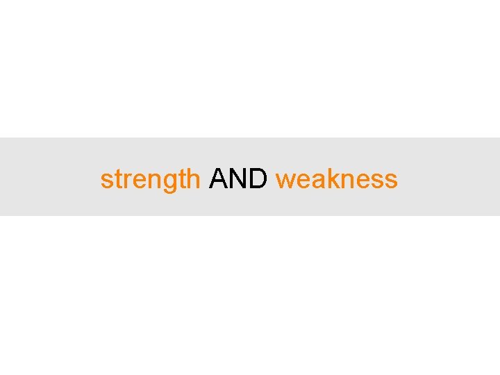 strength AND weakness 