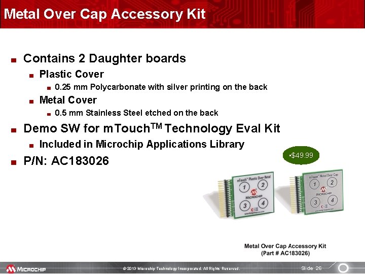 Metal Over Cap Accessory Kit Contains 2 Daughter boards Plastic Cover 0. 25 mm