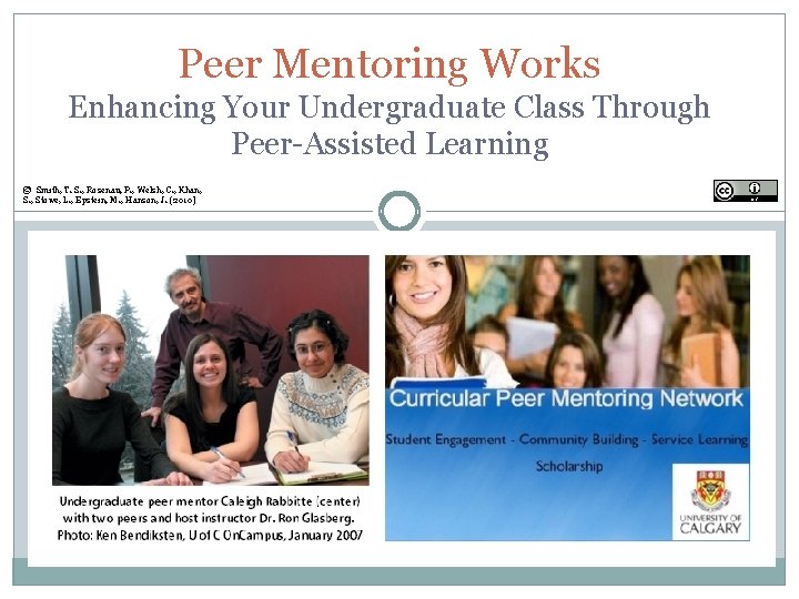 Peer Mentoring Works Enhancing Your Undergraduate Class Through Peer-Assisted Learning © Smith, T. S.