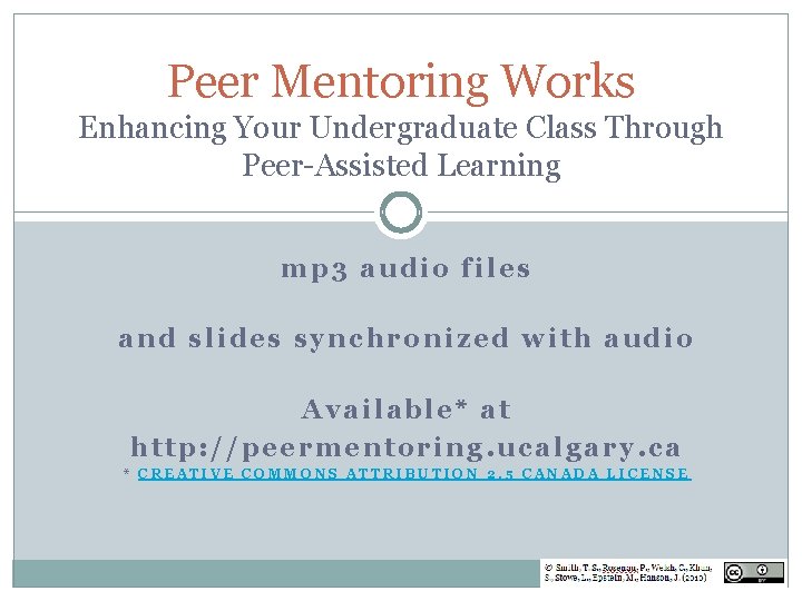 Peer Mentoring Works Enhancing Your Undergraduate Class Through Peer-Assisted Learning mp 3 audio files
